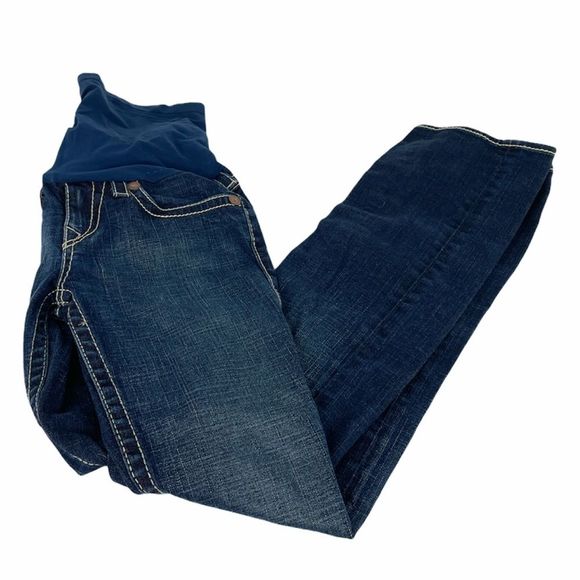 True Religion Full Panel Bootcut Maternity Jeans Blue Size 29 - Picture 1 of 9